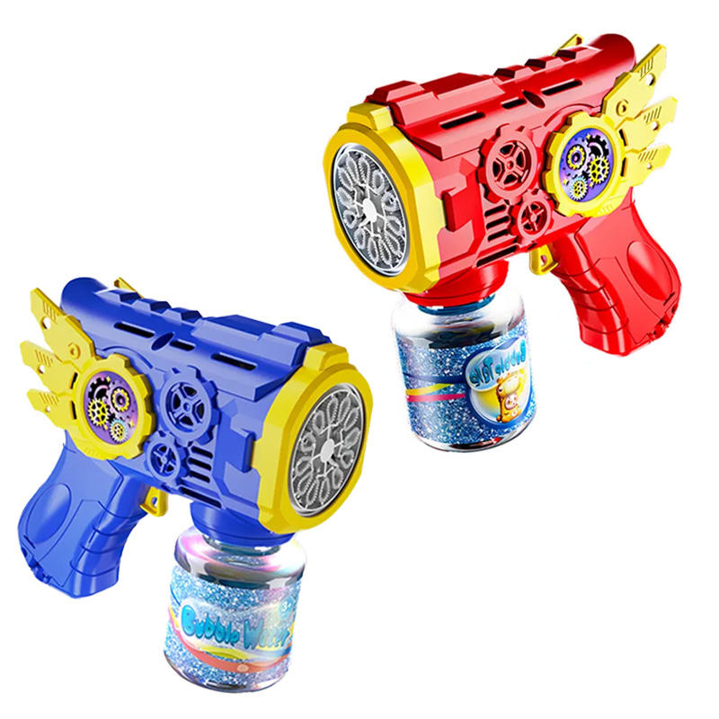 Wholesale Electric Light up Bubble Machine Toys Outdoor Kids Bubble Toys Blower Automatic PP Plastic Bubble Guns