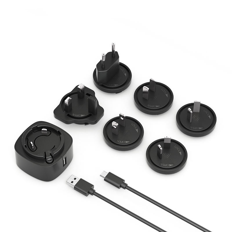 UL FCC CE UKCA SAA PSE KC Certified USB Charger 5V 1A 1.2A 1.5A 2A 2.1A 2.4A 2.5A with interchangeable EU US UK AU JP KR plugs